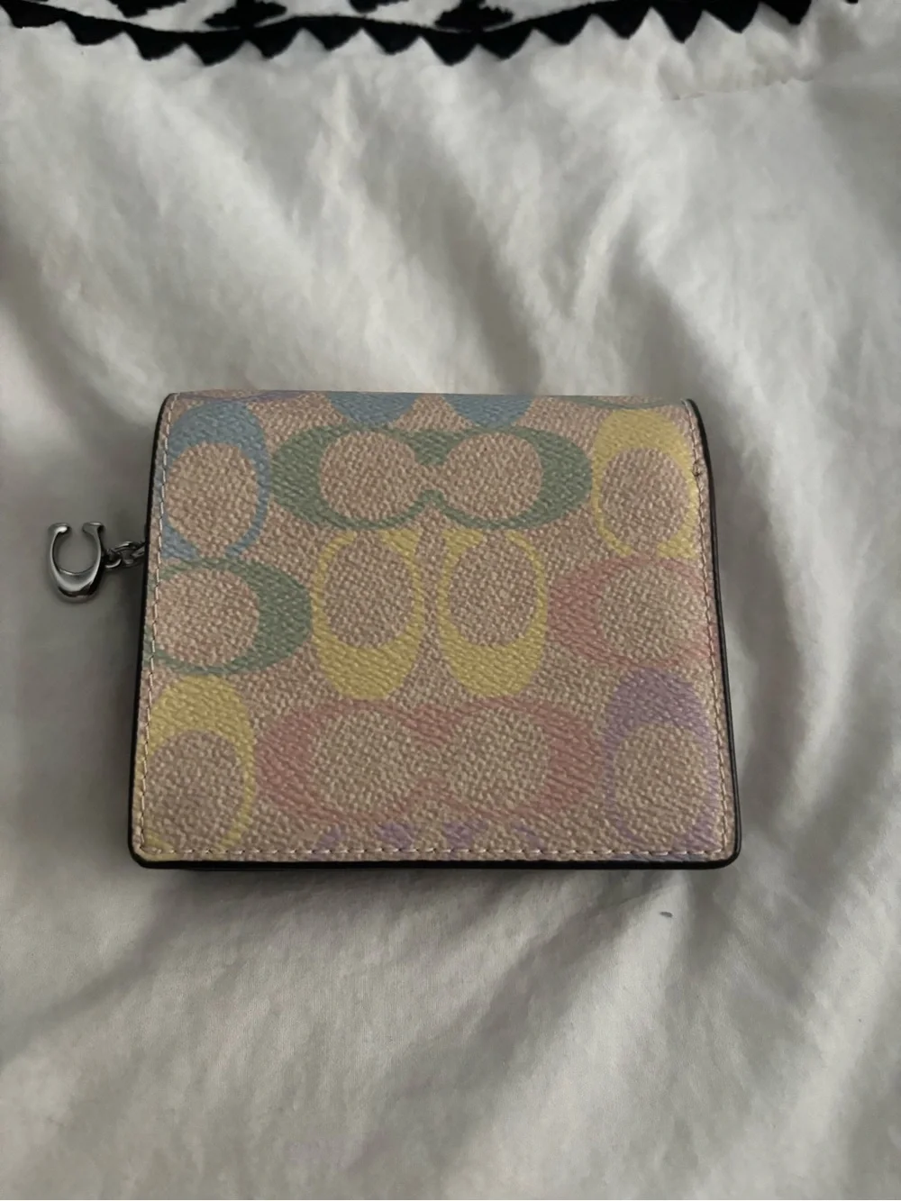 NWT-Coach Rainbow Multicolor Signature Snap Small Wallet